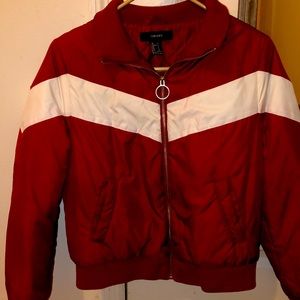Forever 21 dark red and white jacket